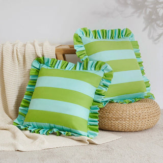 Indoor/Outdoor Pillow Covers Lime/Blue 22"