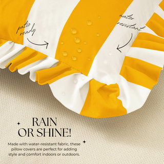 Indoor/Outdoor Pillow Covers Yellow/White 20"