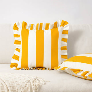 Pillow Covers Golden Yellow/White 22" Indoor/Outdoor