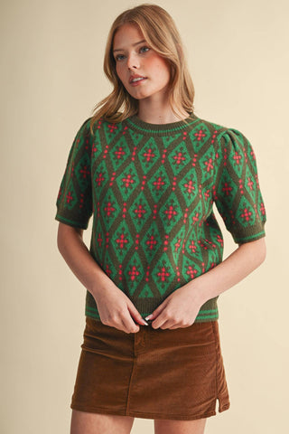GEOMETRIC KNIT SWEATER