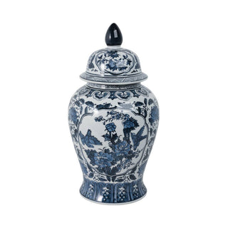 Blue Flowers Temple Jar