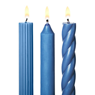 Asst Candle Taper S/3 True Blue