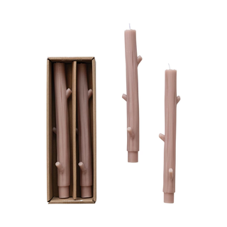 Twig Shaped Taper Candle Set in Khaki