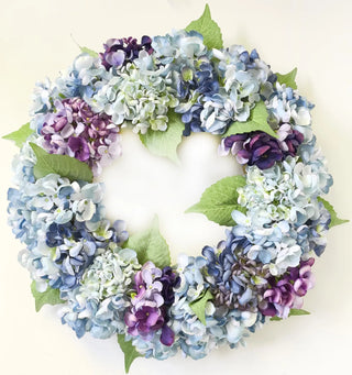 18" Blue Purple Hydrangea Wreath