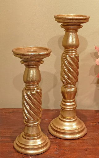 Gold Pillar Candle Holders