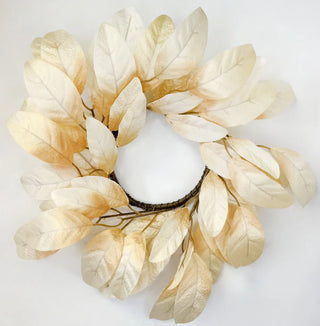 Cream Bay Leaf Candle Ring