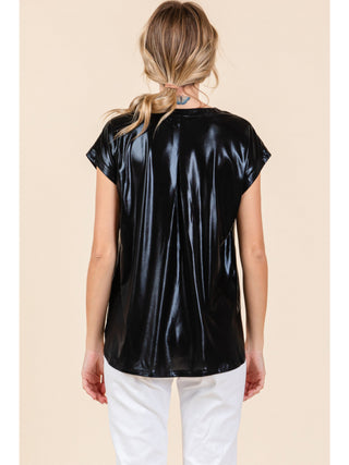 Glossy Top U-Neck