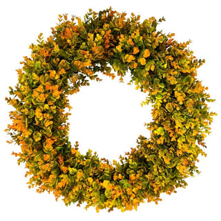 26" Orange Boxwood Wreath