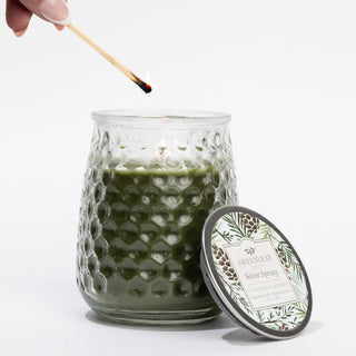 Silver Spruce Glass Candle
