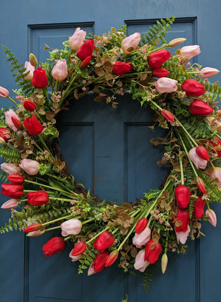 Pink & Red Tulip Wreath