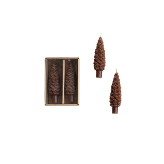 Pinecone Taper Candle S/2