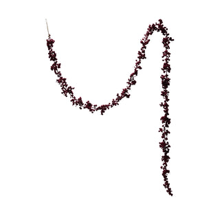 72" Flocked Burgundy Garland