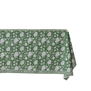 Green White Tablecloth