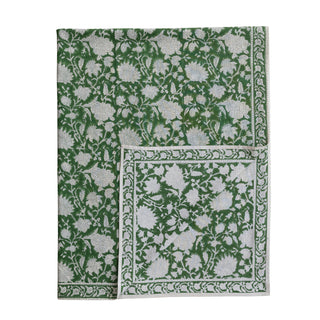 Green White Tablecloth