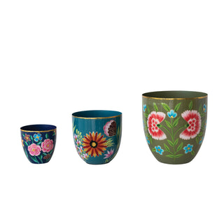 Painted Metal Planter
