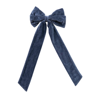 Clip-on Velvet Bow Navy