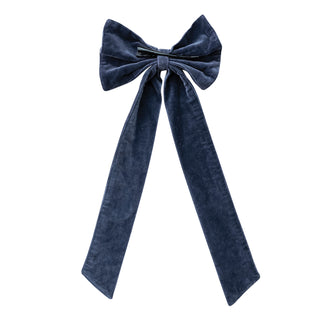 Clip-on Velvet Bow Navy