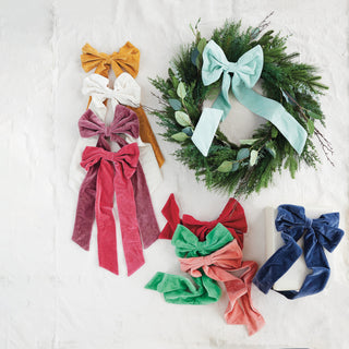 Clip-on Velvet Bow Navy