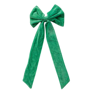 Clip-on Velvet Bow Green