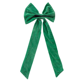 Clip-on Velvet Bow Green