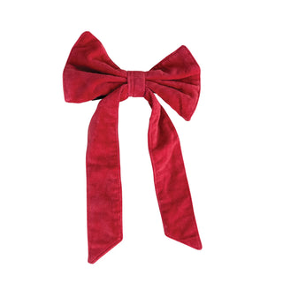 8" Clip-on Velvet Bow Red