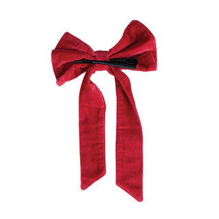 8" Clip-on Velvet Bow Red