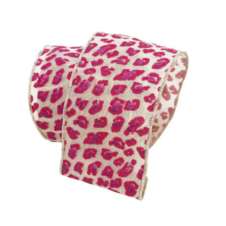 Hot Pink Retro Cheetah Ribbon